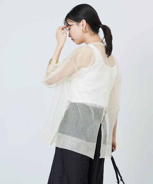 mikke（ミッケ）の「シアーニットプルオーバー（Tシャツ/カットソー・レディース・ブラウン/ピンク/ライトベージュ・FREE）」の15枚目の写真