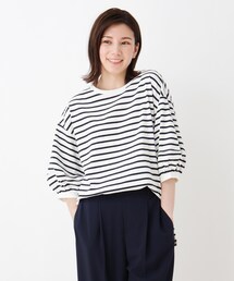 SHOO・LA・RUE | ランタンスリーブ配色ステッチTシャツ(Tシャツ/カットソー)