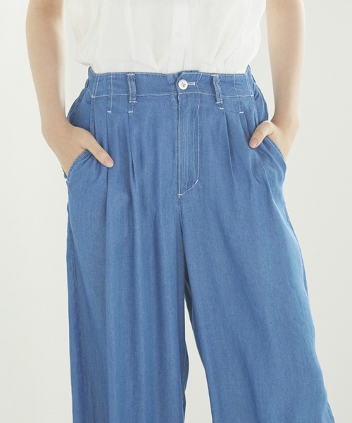 LIPSTAR（リップスター）の「テンセルコンワイドフレアDENIM（デニムパンツ・レディース・ネイビー・S/M）」の10枚目の写真