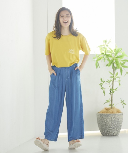 LIPSTAR（リップスター）の「テンセルコンワイドフレアDENIM（デニムパンツ・レディース・ネイビー・S/M）」の5枚目の写真