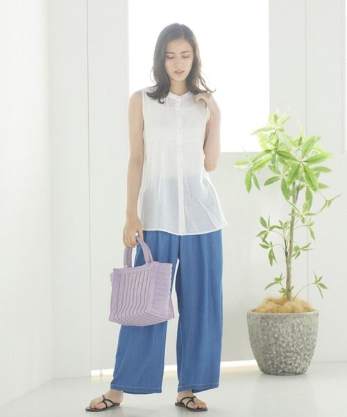 LIPSTAR（リップスター）の「テンセルコンワイドフレアDENIM（デニムパンツ・レディース・ネイビー・S/M）」の11枚目の写真