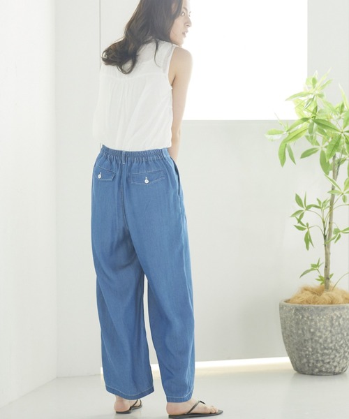 LIPSTAR（リップスター）の「テンセルコンワイドフレアDENIM（デニムパンツ・レディース・ネイビー・S/M）」の3枚目の写真