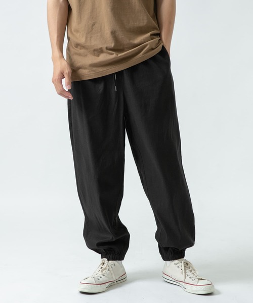 ITEMS URBANRESEARCH（アイテムズ アーバンリサーチ）の「麻レーヨン ストレッチイージーパンツ（その他パンツ・メンズ・ベージュ/グリーン/カーキ/ブラック・MEDIUM/LARGE）」の2枚目の写真