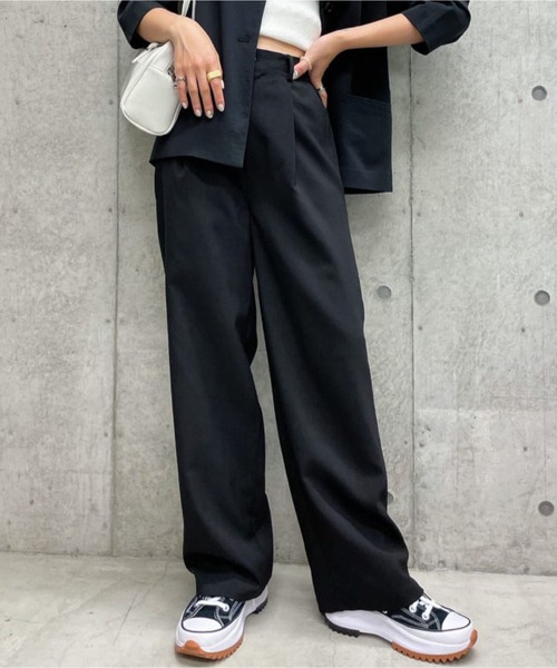 WEGO(ウィゴー)の「WEGO/タックワイドスラックス(スラックス・レディース・ブラック/ブラウン/グレー/ベージュ系その他2・FREE)」の5枚目の写真