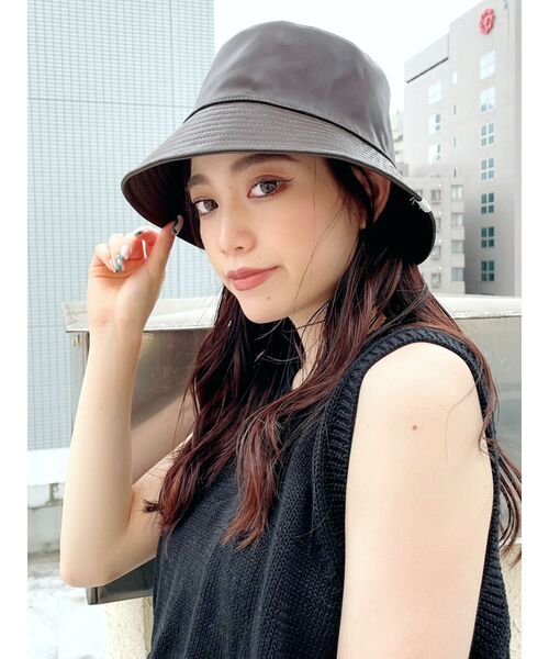 GYDA（ジェイダ）の「リバーシブルバケットハット（ハット・レディース・ブラック/ブラウン・FREE）」の12枚目の写真