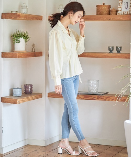 Cookie Chocolate（クッキーチョコレート）の「変形デザインシャツ《bibiroom select》（シャツ/ブラウス・レディース・ホワイト/イエロー・M）」の3枚目の写真