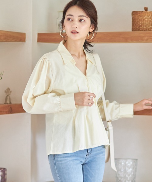 Cookie Chocolate（クッキーチョコレート）の「変形デザインシャツ《bibiroom select》（シャツ/ブラウス・レディース・ホワイト/イエロー・M）」の4枚目の写真