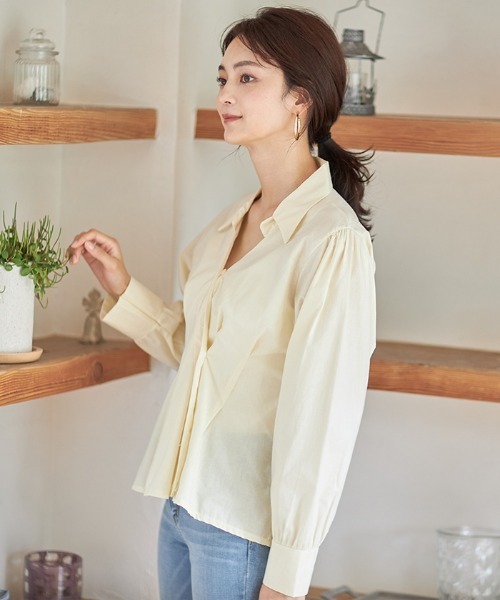 Cookie Chocolate（クッキーチョコレート）の「変形デザインシャツ《bibiroom select》（シャツ/ブラウス・レディース・ホワイト/イエロー・M）」の5枚目の写真