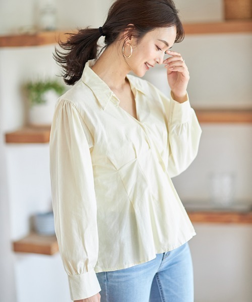 Cookie Chocolate（クッキーチョコレート）の「変形デザインシャツ《bibiroom select》（シャツ/ブラウス・レディース・ホワイト/イエロー・M）」の6枚目の写真