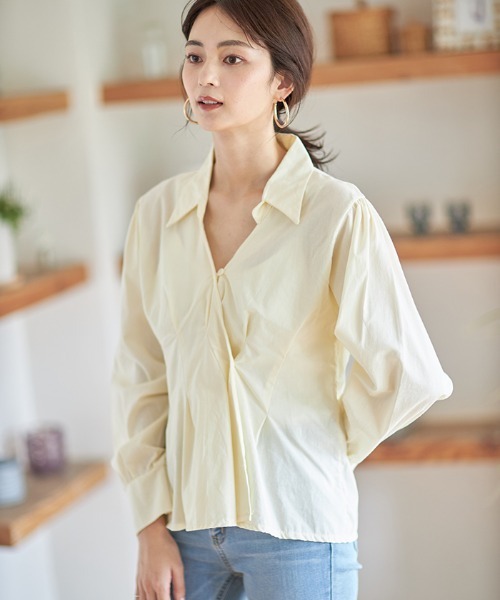 Cookie Chocolate（クッキーチョコレート）の「変形デザインシャツ《bibiroom select》（シャツ/ブラウス・レディース・ホワイト/イエロー・M）」の7枚目の写真