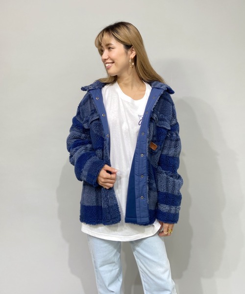 BILLABONG(ビラボン)の「BILLABONG/ビラボン ビッグシルエット ボアフリースジャケット BB014-754(ムートンコート・レディース・ネイビー・M)」の6枚目の写真