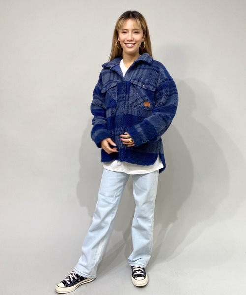 BILLABONG(ビラボン)の「BILLABONG/ビラボン ビッグシルエット ボアフリースジャケット BB014-754(ムートンコート・レディース・ネイビー・M)」の5枚目の写真