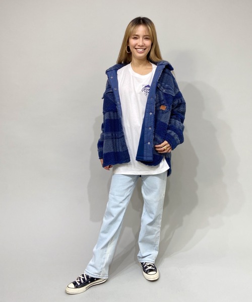 BILLABONG(ビラボン)の「BILLABONG/ビラボン ビッグシルエット ボアフリースジャケット BB014-754(ムートンコート・レディース・ネイビー・M)」の3枚目の写真
