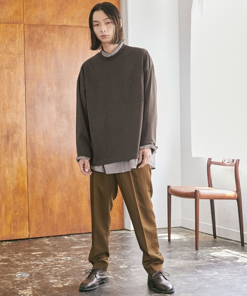 nowm（ノウム）の「【nowm】MERCERISED COTTON LOOSE BOX POCKET LONG SLEEVE TEE / ルーズ ポケットロングT（Tシャツ/カットソー・メンズ・ホワイト/ブラック/ダークネイビー・M/L）」の10枚目の写真
