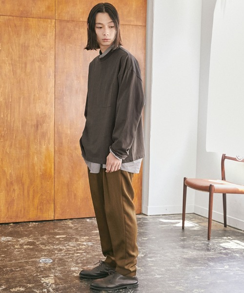 セール】【nowm】MERCERISED COTTON LOOSE BOX POCKET LONG