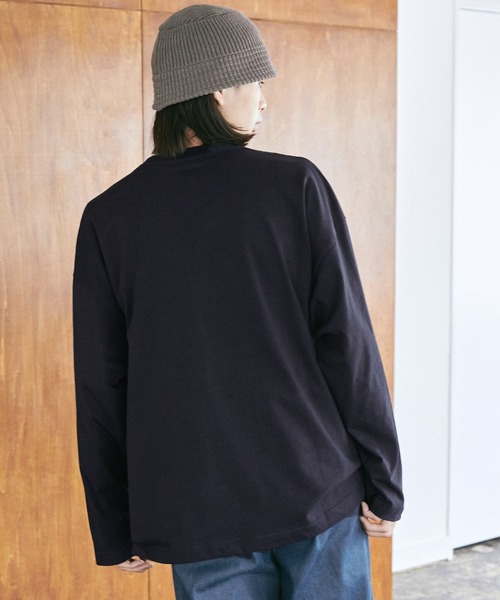 nowm（ノウム）の「【nowm】MERCERISED COTTON LOOSE BOX POCKET LONG SLEEVE TEE / ルーズ ポケットロングT（Tシャツ/カットソー・メンズ・ホワイト/ブラック/ダークネイビー・M/L）」の7枚目の写真