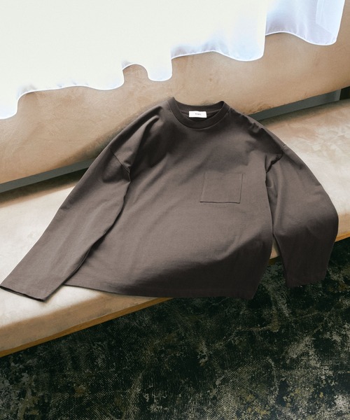 nowm（ノウム）の「【nowm】MERCERISED COTTON LOOSE BOX POCKET LONG SLEEVE TEE / ルーズ ポケットロングT（Tシャツ/カットソー・メンズ・ホワイト/ブラック/ダークネイビー・M/L）」の22枚目の写真