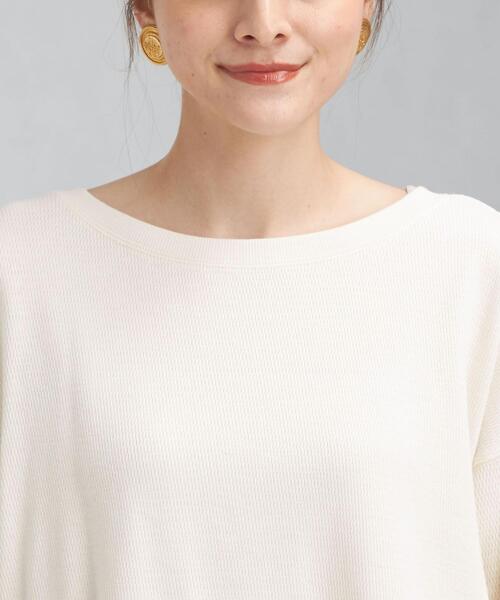 green label relaxing(グリーンレーベルリラクシング)の「裾ラウンド ワッフル プルオーバー カットソー(Tシャツ/カットソー・レディース・オフホワイト/ダークグレー/コバルトブルー・FREE)」の7枚目の写真