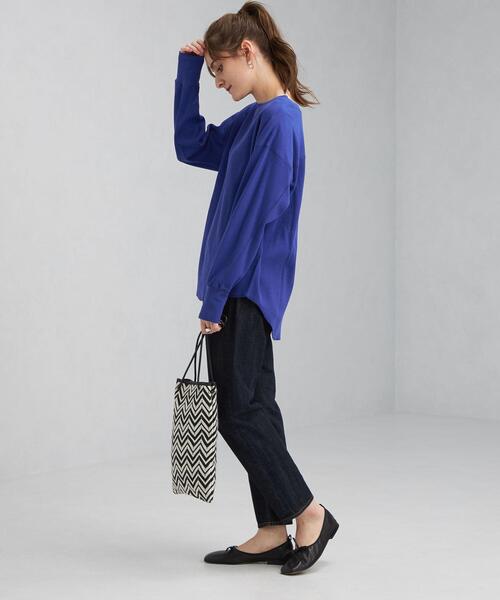 green label relaxing(グリーンレーベルリラクシング)の「裾ラウンド ワッフル プルオーバー カットソー(Tシャツ/カットソー・レディース・オフホワイト/ダークグレー/コバルトブルー・FREE)」の14枚目の写真