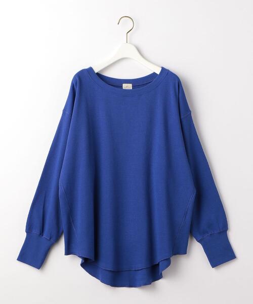 green label relaxing(グリーンレーベルリラクシング)の「裾ラウンド ワッフル プルオーバー カットソー(Tシャツ/カットソー・レディース・オフホワイト/ダークグレー/コバルトブルー・FREE)」の16枚目の写真