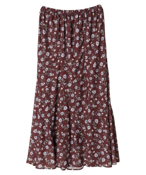 earth music&ecology（アースミュージックアンドエコロジー）の「フラワーセミフレアマーメイドスカート ＊（スカート・レディース・ネイビー/ブラウン/ブラック・FREE）」の21枚目の写真