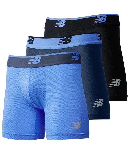 New Balance アスレチックパンツ 青ニューバランス サイズ5 メッシュボクサーパンツ 5インチ 前閉じ 3PACK(ボクサーパンツ