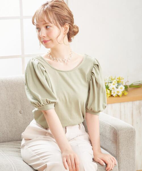 INGNI（イング）の「ボリュームパワショルTシャツ（Tシャツ/カットソー・レディース・ブラック/モカ/オフホワイト/ミント・M）」の4枚目の写真