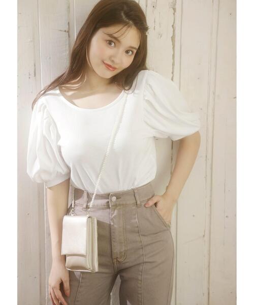 INGNI（イング）の「ボリュームパワショルTシャツ（Tシャツ/カットソー・レディース・ブラック/モカ/オフホワイト/ミント・M）」の13枚目の写真