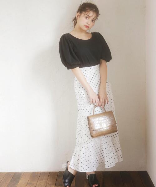 INGNI（イング）の「ボリュームパワショルTシャツ（Tシャツ/カットソー・レディース・ブラック/モカ/オフホワイト/ミント・M）」の14枚目の写真