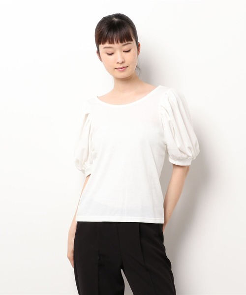 INGNI（イング）の「ボリュームパワショルTシャツ（Tシャツ/カットソー・レディース・ブラック/モカ/オフホワイト/ミント・M）」の2枚目の写真