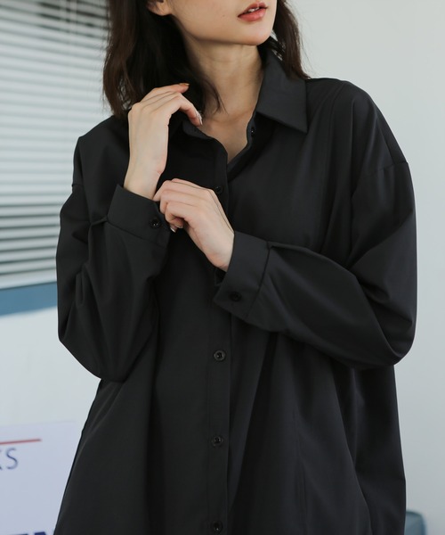MAISON DE THERESE(メゾン ド テレーズ)の「切替シャツブラウス(シャツ/ブラウス・レディース・ホワイト/ベージュ/ライトブラック・S/M)」の4枚目の写真