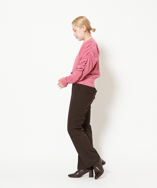 CIAOPANIC(チャオパニック)の「ピグメントギャザースリーブプルオーバー(スウェット・レディース・チャコールグレー/ベージュ/ピンク・FREE)」の12枚目の写真