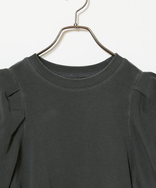 CIAOPANIC(チャオパニック)の「ピグメントギャザースリーブプルオーバー(スウェット・レディース・チャコールグレー/ベージュ/ピンク・FREE)」の7枚目の写真