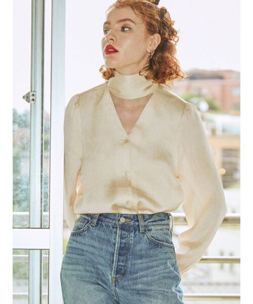 jouetie（ジュエティ）の「BIGリボンタイブラウス（シャツ/ブラウス・レディース・アイボリー/ブラック/ピンク/イエロー/ブルー/ベージュ・MEDIUM）」の22枚目の写真