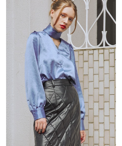 jouetie（ジュエティ）の「BIGリボンタイブラウス（シャツ/ブラウス・レディース・アイボリー/ブラック/ピンク/イエロー/ブルー/ベージュ・MEDIUM）」の4枚目の写真