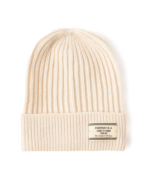 BEAMS HEART（ビームスハート）の「BEAMS HEART / 裏編み リブ ワッチキャップ（ニットキャップ/ビーニー・レディース・ワイン/ブラック/ホワイト系その他5・ONE SIZE）」の7枚目の写真