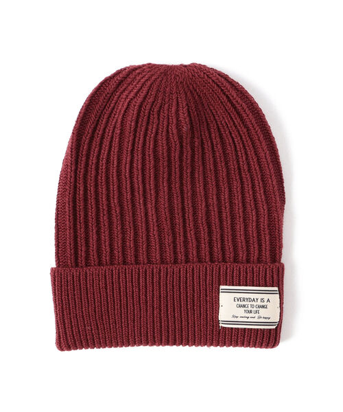 BEAMS HEART（ビームスハート）の「BEAMS HEART / 裏編み リブ ワッチキャップ（ニットキャップ/ビーニー・レディース・ワイン/ブラック/ホワイト系その他5・ONE SIZE）」の14枚目の写真