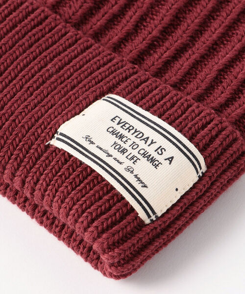 BEAMS HEART（ビームスハート）の「BEAMS HEART / 裏編み リブ ワッチキャップ（ニットキャップ/ビーニー・レディース・ワイン/ブラック/ホワイト系その他5・ONE SIZE）」の13枚目の写真