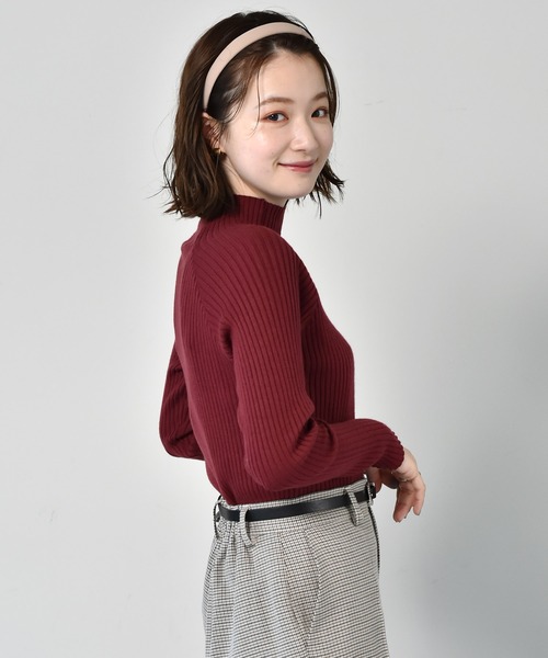 RETRO GIRL（レトロガール）の「リブハイネックニット（ニット/セーター・レディース・アイボリー/グリーン/オレンジ/ライトグレー/レッド/ブラック/マスタード/ダークブラウン/ダークグリーン/ライトグリーン・FREE）」の10枚目の写真