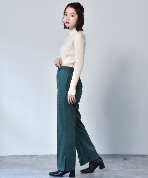 RETRO GIRL（レトロガール）の「リブハイネックニット（ニット/セーター・レディース・アイボリー/グリーン/オレンジ/ライトグレー/レッド/ブラック/マスタード/ダークブラウン/ダークグリーン/ライトグリーン・FREE）」の11枚目の写真