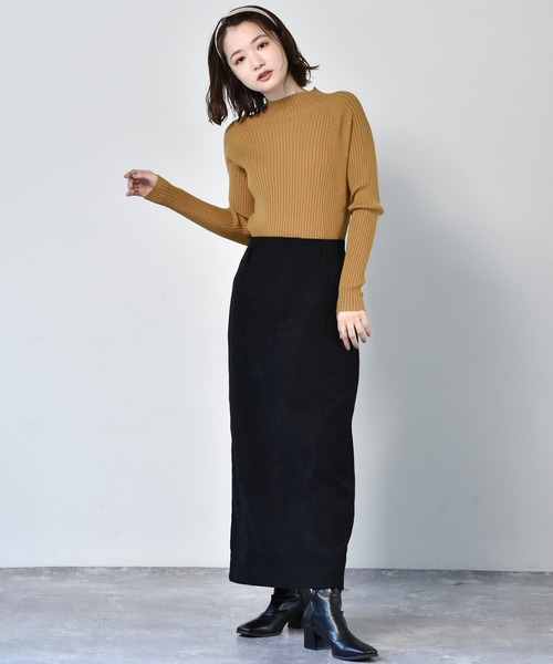 RETRO GIRL（レトロガール）の「リブハイネックニット（ニット/セーター・レディース・アイボリー/グリーン/オレンジ/ライトグレー/レッド/ブラック/マスタード/ダークブラウン/ダークグリーン/ライトグリーン・FREE）」の12枚目の写真