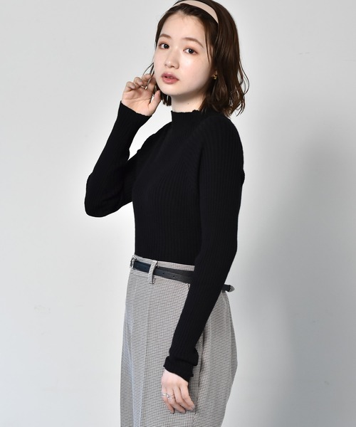 RETRO GIRL（レトロガール）の「リブハイネックニット（ニット/セーター・レディース・アイボリー/グリーン/オレンジ/ライトグレー/レッド/ブラック/マスタード/ダークブラウン/ダークグリーン/ライトグリーン・FREE）」の13枚目の写真