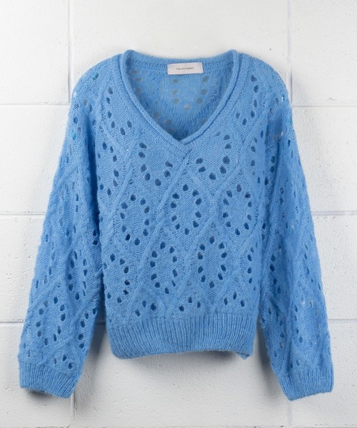 me+em select（ミームセレクト）の「モヘアタッチアラン模様透かし編み