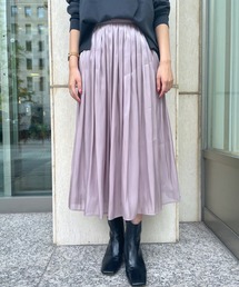 RIVE DROITE | 動くたびに揺れる絶妙フレア　リキッドギャザースカート(スカート)