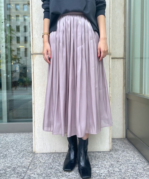 RIVE DROITE（リヴドロワ）の「リキッドギャザースカート（スカート・レディース・ピンク/ブラウン/ブルー系その他/カーキ/ベビーピンク/グレー/グリーン/ミント/チャコールグレー/ライトグレー・0）」の10枚目の写真