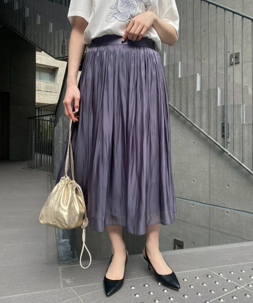 RIVE DROITE（リヴドロワ）の「リキッドギャザースカート（スカート・レディース・ピンク/ブラウン/ブルー系その他/カーキ/ベビーピンク/グレー/グリーン/ミント/チャコールグレー/ライトグレー・0）」の2枚目の写真