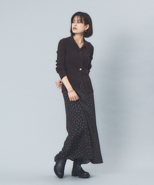 Rouge vif（ルージュヴィフ）の「【アンサンブル対応】ワイドリブポロニットカーディガン（カーディガン/ボレロ・レディース・ホワイト/サックスブルー/ダークブラウン/ブラック・フリー）」の17枚目の写真