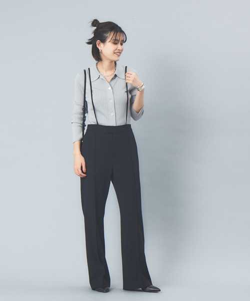 Rouge vif（ルージュヴィフ）の「【アンサンブル対応】ワイドリブポロニットカーディガン（カーディガン/ボレロ・レディース・ホワイト/サックスブルー/ダークブラウン/ブラック・フリー）」の20枚目の写真