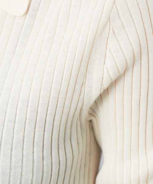 Rouge vif（ルージュヴィフ）の「【アンサンブル対応】ワイドリブポロニットカーディガン（カーディガン/ボレロ・レディース・ホワイト/サックスブルー/ダークブラウン/ブラック・フリー）」の15枚目の写真