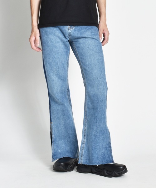 endevice（エンデヴァイス）の「スリット ブーツカット デニム（デニムパンツ・メンズ・ブルー・L/M）」の6枚目の写真